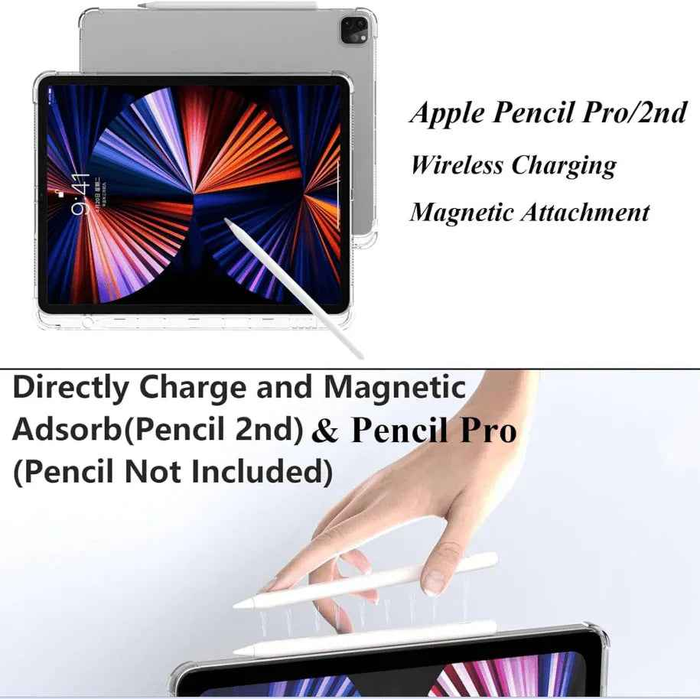 TechPlus clear case for iPad Pro 11 3rd Gen 2021, slim transparent cover showing the sleek design and protective edges.