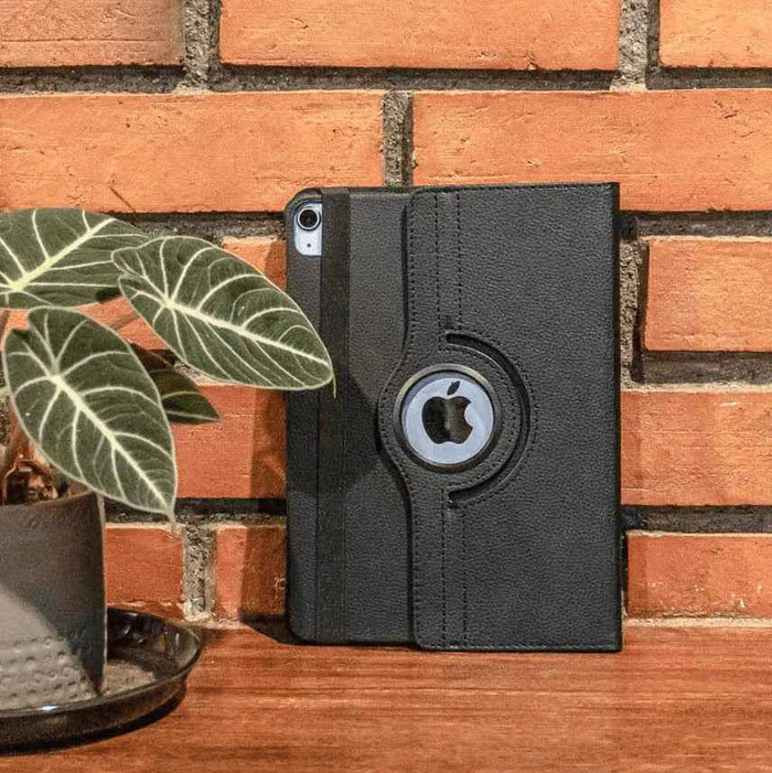 Techplus iPad Pro 11 4th Gen 2022 rotating case with 360° slim protective cover and adjustable stand for versatile device protection.
