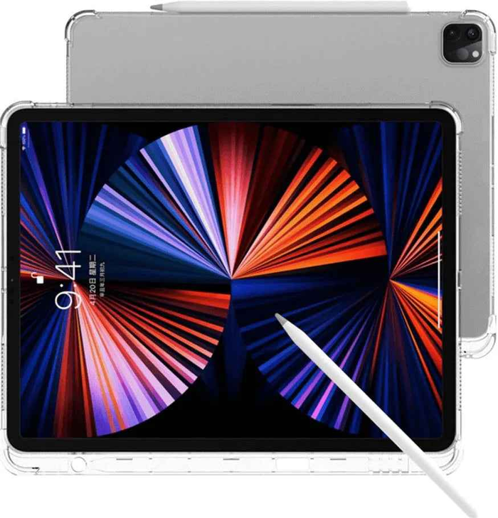 TechPlus clear shockproof soft case for iPad Pro 12.9 inches 5th and 6th generation, showing the transparent protective cover.