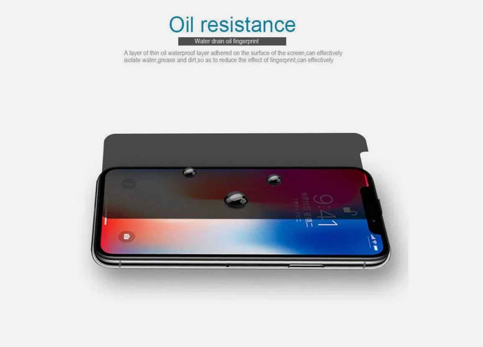 Techplus iPhone 11 Pro Max privacy tempered glass screen protector with 9H anti-spy filter fitting the device screen.