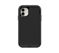 Techplus iPhone 11 triple layer armor hard case showing durable black and gray protective mobile phone cover with textured design.