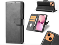 Black TechPlus iPhone 11 wallet case with slim leather flip cover and built-in card holder, designed for secure phone protection.