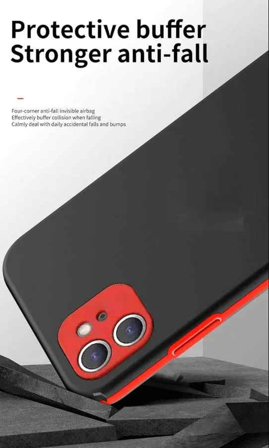 Techplus iPhone 12 360-degree case with 3-piece full body protection cover showing black and clear sections on a white background.