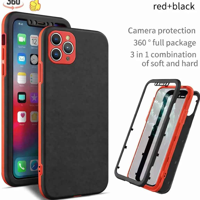 Techplus iPhone 12 Pro 360-degree case with 3-piece full body protection cover, featuring durable design and precise cutouts.