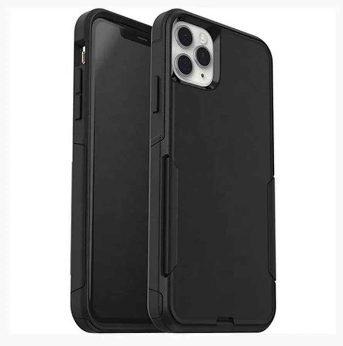 Techplus iPhone 12 Pro Max dual layer armor hard case showing a rugged black protective phone cover with textured design.
