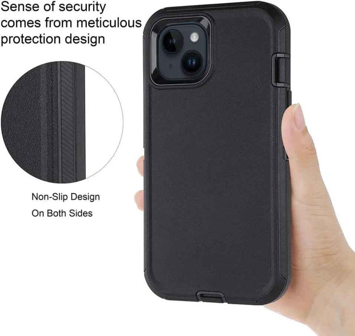 TechPlus iPhone 14 heavy-duty shockproof mobile phone case showing rugged design and durable materials for added protection.
