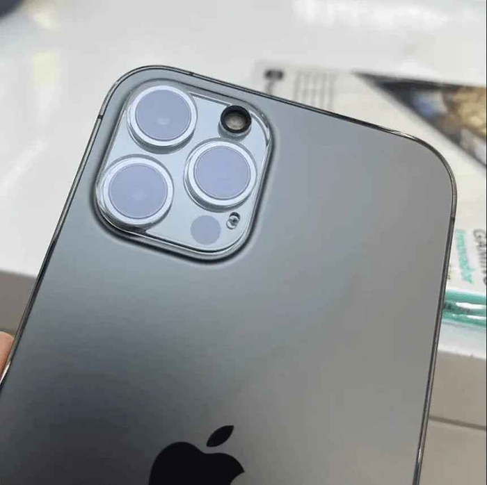 Techplus iPhone 14 Pro rear back camera glass replacement lens cover showing the new clear, fitted camera lens protection.