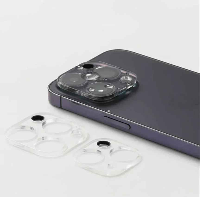 Techplus iPhone 14 Pro rear back camera glass replacement lens cover showing the new clear protective glass for the camera module.
