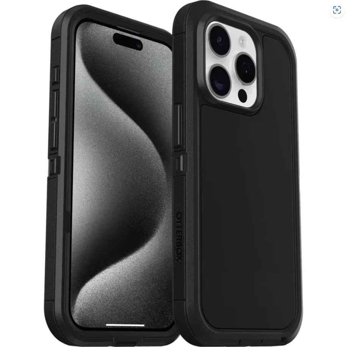Techplus iPhone 15 Pro heavy-duty shockproof mobile phone case showing rugged design and reinforced edges for protection.