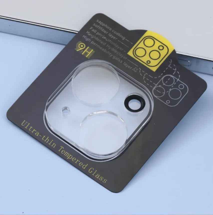 Techplus iPhone 15 rear back camera glass replacement lens cover showing the new transparent camera lens protector.