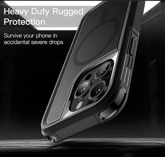 TechPlus iPhone 16 Pro MagSafe case with rugged shockproof design, heavy-duty protective cover, and secure magnetic attachment.