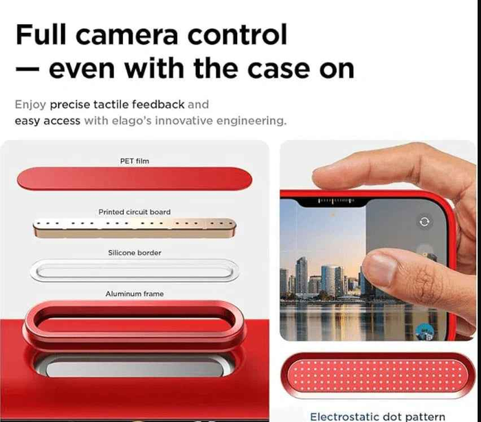 Red silicone case for iPhone 17 Pro by TechPlus, soft protective cover with precise cutouts and a sleek, flexible design.