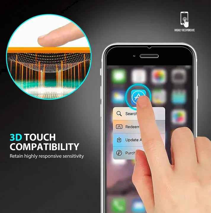 Techplus 2-pack tempered glass screen protector for iPhone 6, 7, 8 with 9H hardness and HD clear visibility.