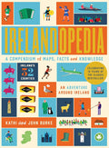 Colorful book cover with a grid of Irish icons and sports around bold orange and yellow title text.