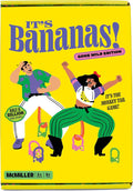 Bright yellow game box showing an illustration of people using wearable monkey tails to pick up monkey-shaped hoops.