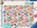 Box for a 1000-piece puzzle featuring a colorful collage of many Squishmallows characters in a dense, vibrant pattern.