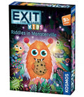 Exit Kids board game box featuring a fuzzy orange monster eating a cookie in a vibrant, whimsical forest setting.