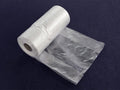 Roll of 500 dealonlinenz plastic trash bags, 250+120x450mm size, shown in a sturdy roll for waste disposal.