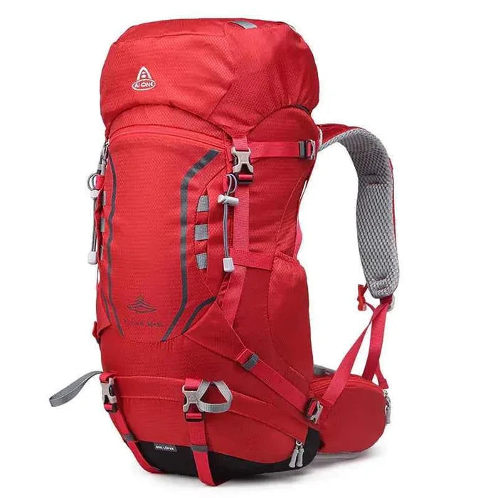 Black Mead's Supply & Equipment Outfitters large capacity 40L hiking shoulder bag backpack with multiple compartments.