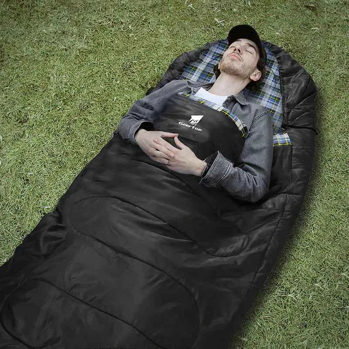 Large winter flannel sleeping bag by Mead's Supply & Equipment, 220x100cm, warm thickened camping sleeping bag with envelope design.