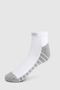 Fuaark Nz Legacy ankle socks in white and grey, casual crew length, soft fabric, comfortable for everyday wear.