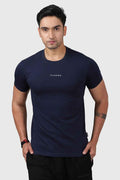 Navy Fuaark Nz Legacy Crew Neck T-shirt, casual men's T-shirt with soft fabric and classic fit, front view.