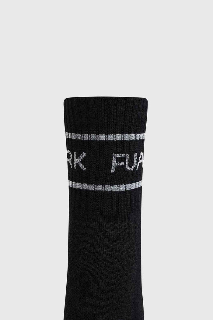 Black and white Legacy Quarter Socks by Fuaark Nz featuring a classic design and comfortable fit.