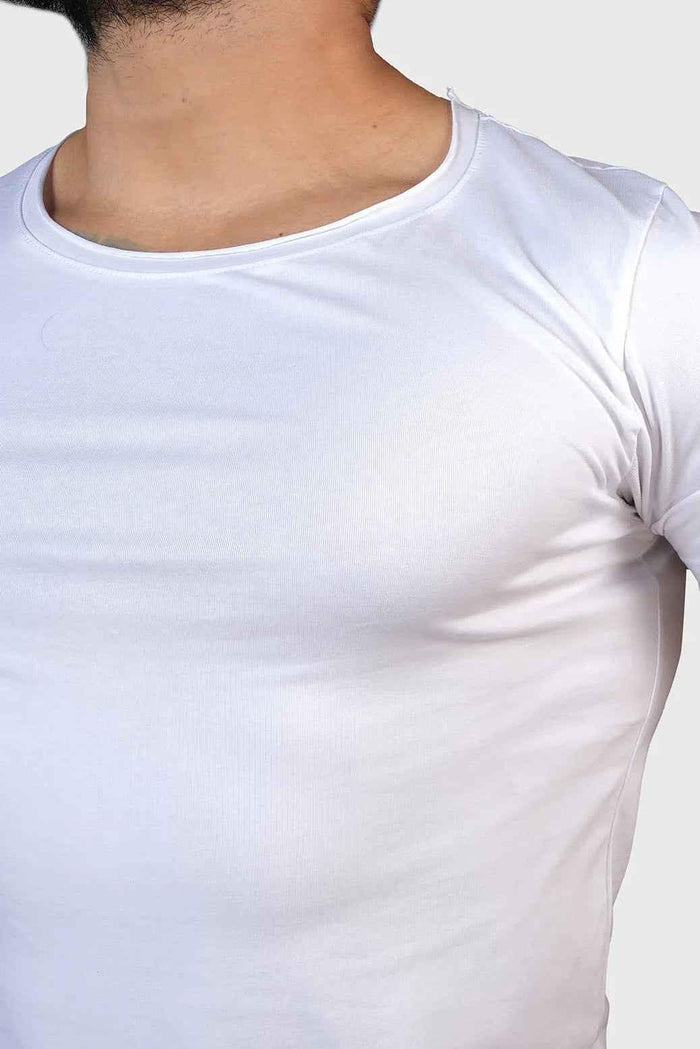 White Fuaark Nz Legacy Scoop Neck T-shirt displayed flat, showcasing its classic fit and soft cotton fabric.