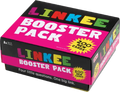 Pink and black game box with bold white text and a colorful Linkee logo. A yellow starburst reads 200 NEW CARDS.