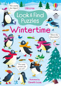 Colorful children's book cover featuring cartoon penguins skating and playing in a snowy scene with a Christmas tree.