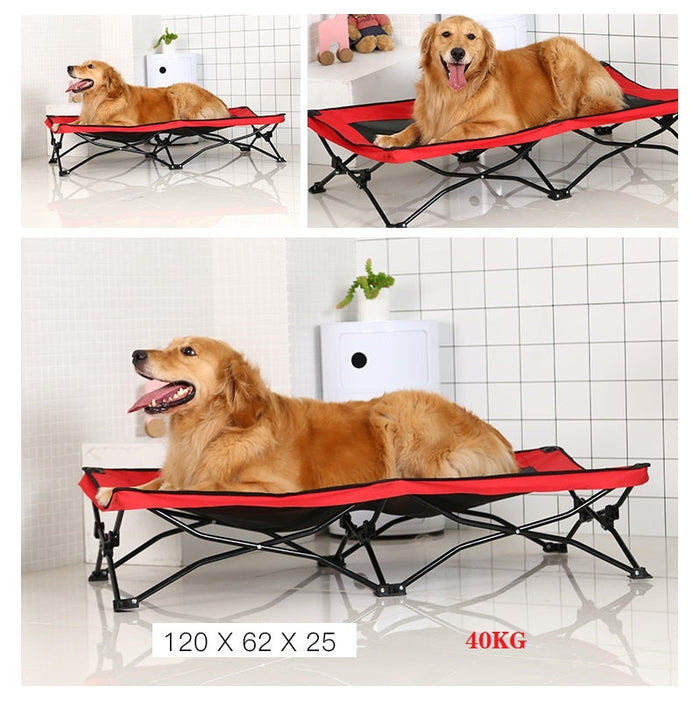 Dealonlinenz dog and cat raised mesh bed with elevated design, indoor sleeping cot for pets, blue fabric with mesh sides