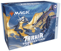 Rectangular blue box featuring two battling dragons with fire and lightning. White text reads Tarkir Dragonstorm.
