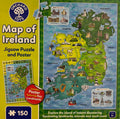 Colorful 150-piece jigsaw puzzle box showing an illustrated map of Ireland with regional landmarks and animals.