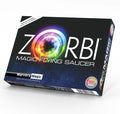 Black box with Zorbi in white text and a glowing rainbow ring on a starry background. Marvin's Magic logo at bottom.