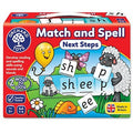 Red game box featuring sheep, fish, and balloon illustrations with letter tiles spelling the word sheep.