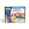 Colorful box for Numberblocks activity set showing snap-together cubes forming characters and illustrated activity cards.
