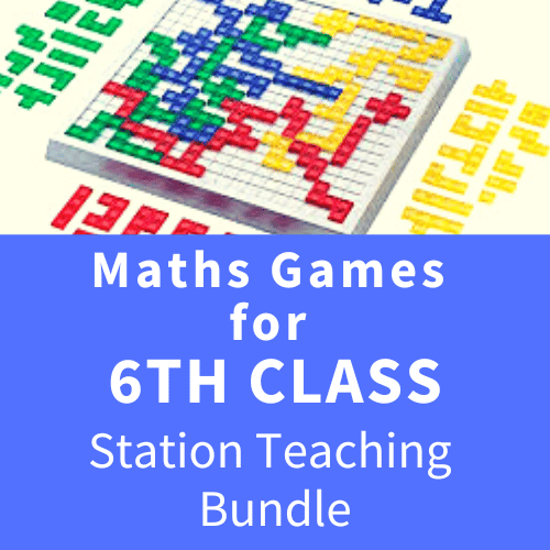 Grid board game with colorful red, blue, green, and yellow plastic pieces above a blue banner with white text.