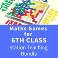 Grid board game with colorful red, blue, green, and yellow plastic pieces above a blue banner with white text.