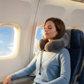 Memory foam neck pillow from dealonline.co.nz showing ergonomic design with soft fabric cover for comfortable neck support