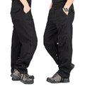 Men's multi-pocket cargo pants in durable fabric with multiple storage pockets, stylish and functional for casual wear.