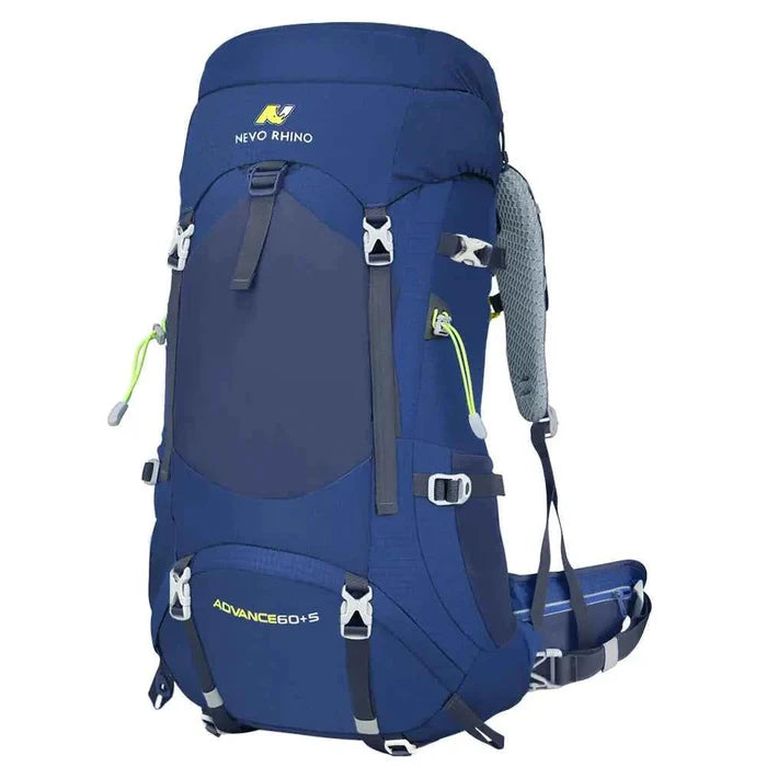 Large black men's outdoor hiking backpack by Mead's Supply & Equipment Outfitters, featuring multiple compartments and durable straps.