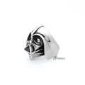 Men's stainless steel Darth Vader casting rings by Glitters, featuring detailed Star Wars-inspired design on a sleek metal band.