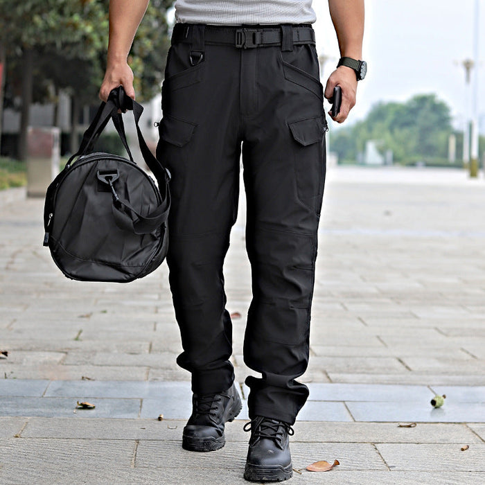 Men's tactical cargo pants by dealonline.co.nz, water resistant flex ripstop fabric, featuring multiple pockets and durable construction.