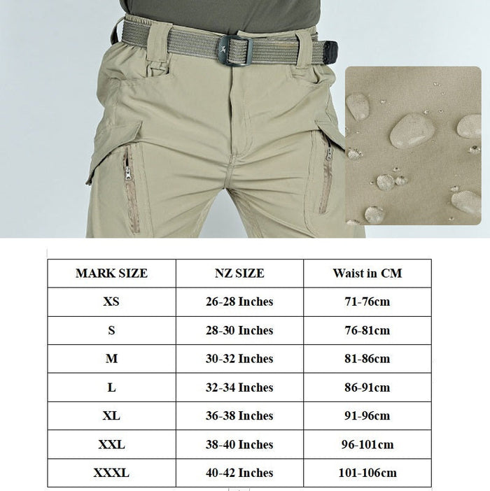 Men's tactical water-resistant ripstop cargo shorts by dealonline.co.nz, lightweight hiking shorts with multiple pockets and flexible design