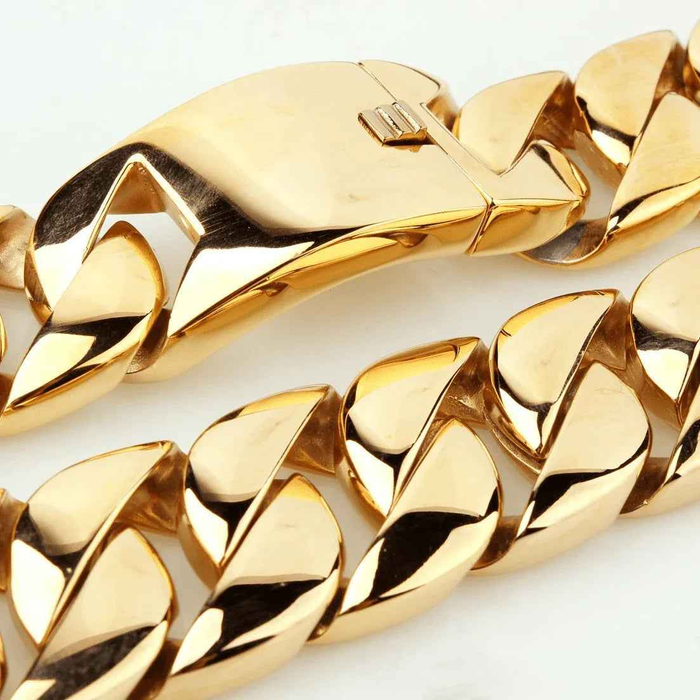 Men's titanium necklace by Stylish 3Sixty5 featuring a sleek, modern gold design for contemporary jewelry style.