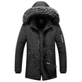 Black men's winter coat by Stylish 3Sixty5 featuring a modern, stylish jacket design perfect for cold weather outerwear.