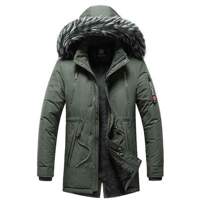 Black men's winter coat by Stylish 3Sixty5, modern and stylish jacket with a sleek design for cold weather.