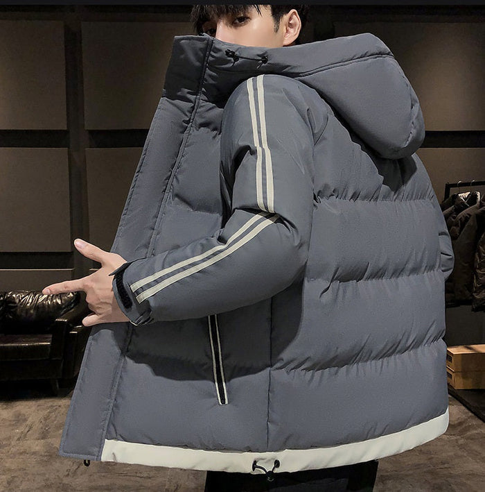 Men's grey winter jacket in size L to 4XL from dealonline.co.nz, with a warm, padded design and front zipper closure.