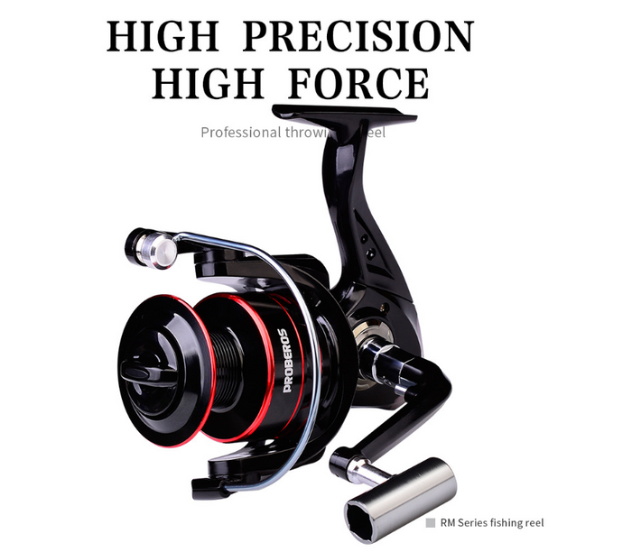 Dealonlinenz metal spinning fishing reel with 12 ball bearings, 5.2:1 gear ratio, suitable for left or right retrieve.