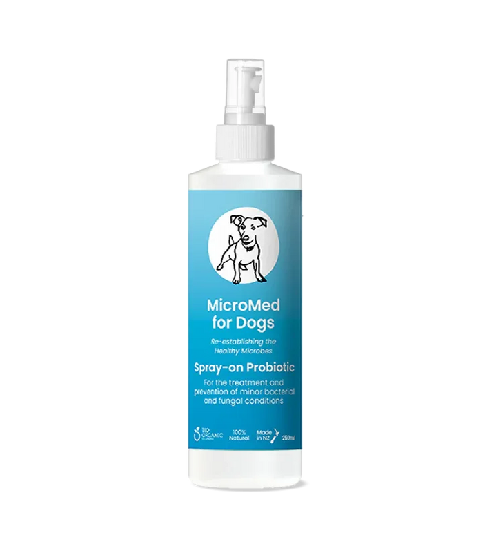 MicroMed for Dogs Acute Care in a 250ml bottle, designed for immediate veterinary care and treatment for dogs.